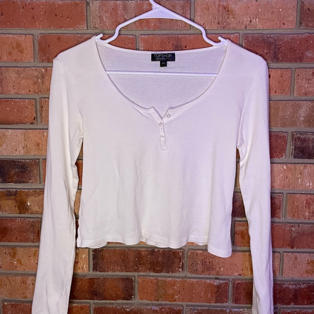 Long-sleeved White Topshop Top